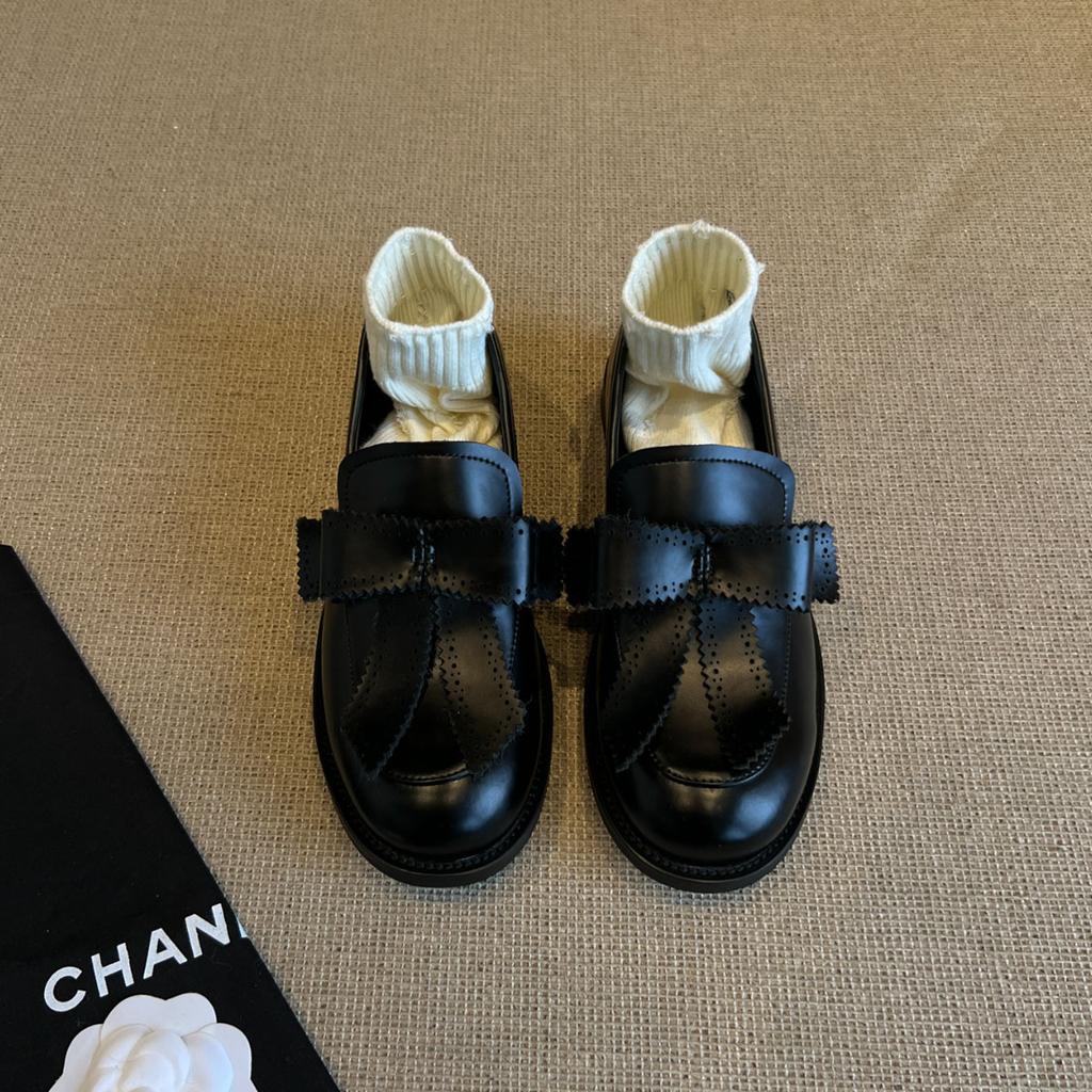 Версия из коровьей кожи~ Лоферы в британском стиле с круглым носком и бантом, ретро колледж, одинарная обувь, низкий каблук, маленькие кожаные туфли женские