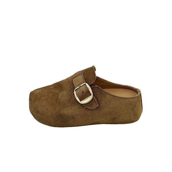 Бокен на толстой подошве 2025 осень новые однопедальные ленивые тапочки с закрытым носком женские Мори с внутренней платформой увеличивающие рост одинарные туфли