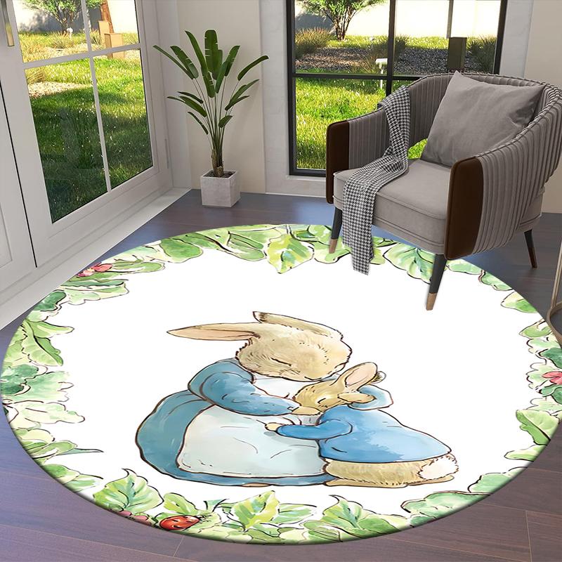 Круглый ковер Питер Кролик, Ковер для гостиной, спальни, дивана, игровой комнаты, нескользящий коврик для пола