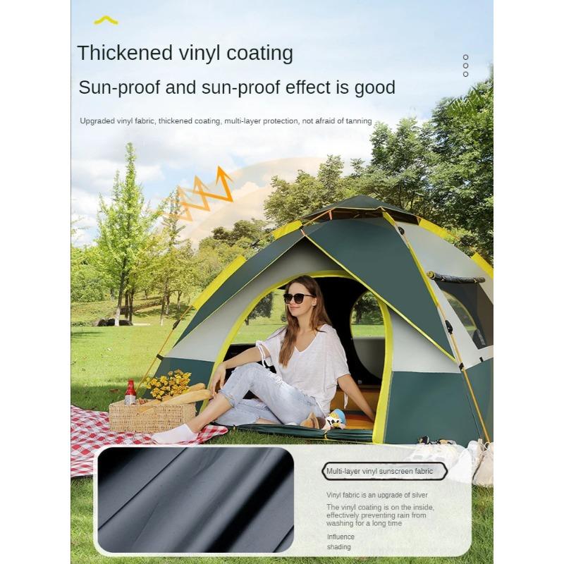 Tents for 3-4 Person Instant Pop-Up Automatic Dome Tent with Floor Tarp Quick Setup for Family Beach Hiking High Waterproof