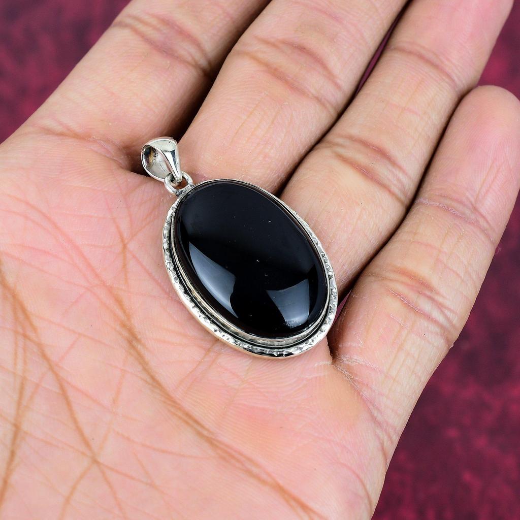 Ювелирные изделия из черного оникса, кулон из стерлингового серебра 925 пробы, ювелирные изделия ручной работы с драгоценными камнями, подарки для жены, абсолютно новый кулон
