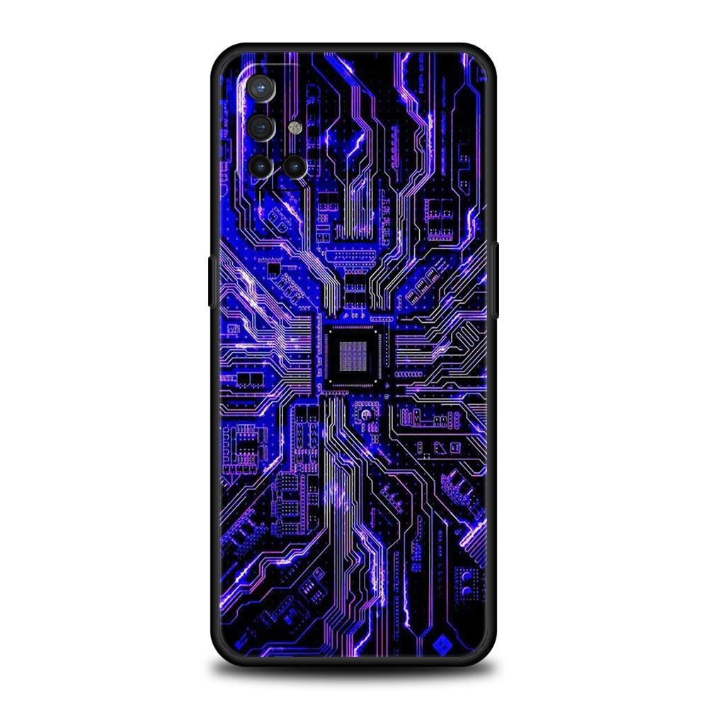 Чехол-накладка с рисунком печатной платы для OnePlus 12R 9R 12 11 10 Pro 9 8 7 7T 8T 10T 9RT Nord 2T N10 N200 CE 2 5G Черный