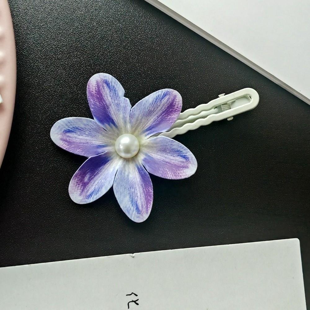 10Pcs Orchid Orchid Hair Clip with Pearl Embellishments Floral Hair Clip Hair Accessory