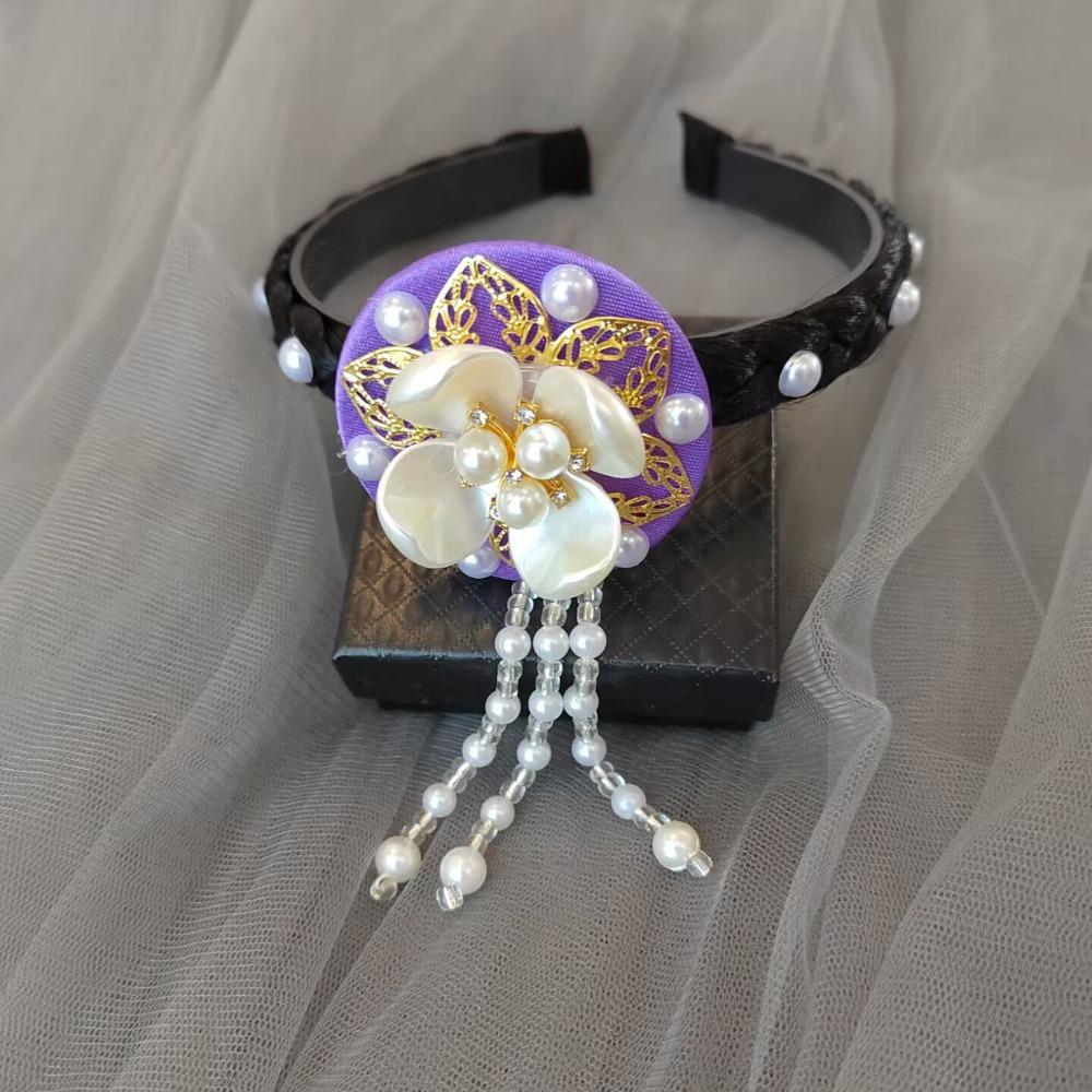 Pearl Hanbok Hairband Tassels Stage Dance Hair Hoop Gift Korean Headband Children