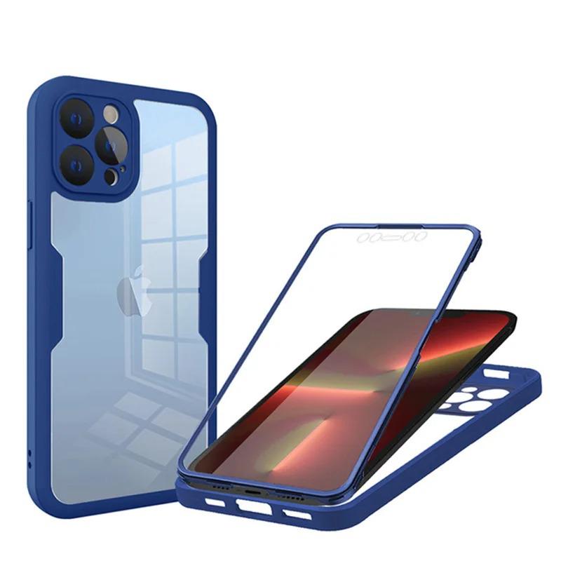 Интегрированный защитный чехол-пленка для iPhone 16, 14 Pro Max, 13, 12 – Прозрачный и противоударный