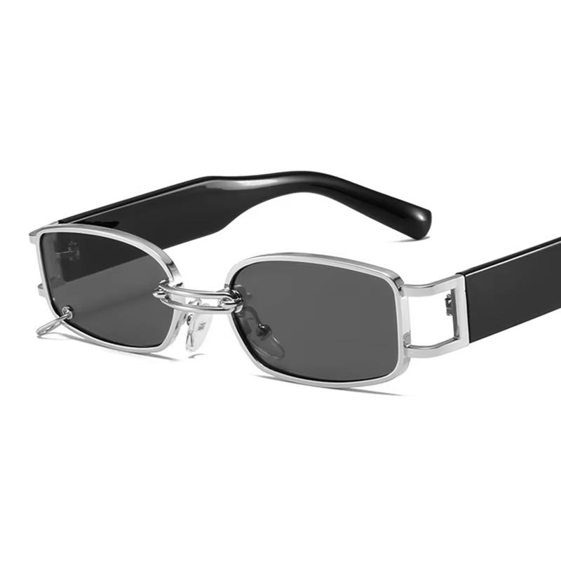 Модные Панк Квадратные Солнцезащитные Очки Женские Роскошный Бренд Маленькая Оправа Солнцезащитные Очки Женские Прямоугольные Металлические Зеркальные Feminino