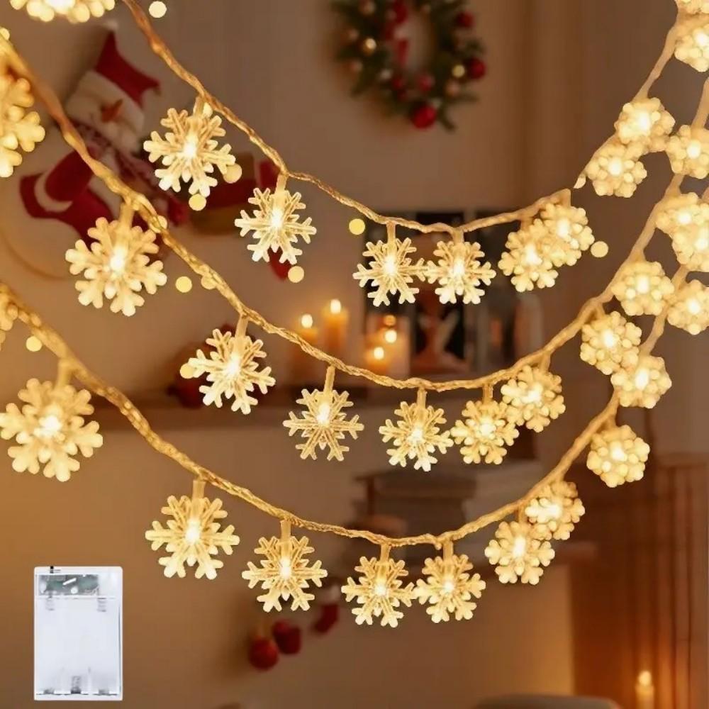 Xiaomi 1 шт. 1,5 м/3 м/6 м Рождественская снежинка, светодиодная гирлянда на батарейках, декоративное освещение для атмосферы, без батареек, для праздничного украшения