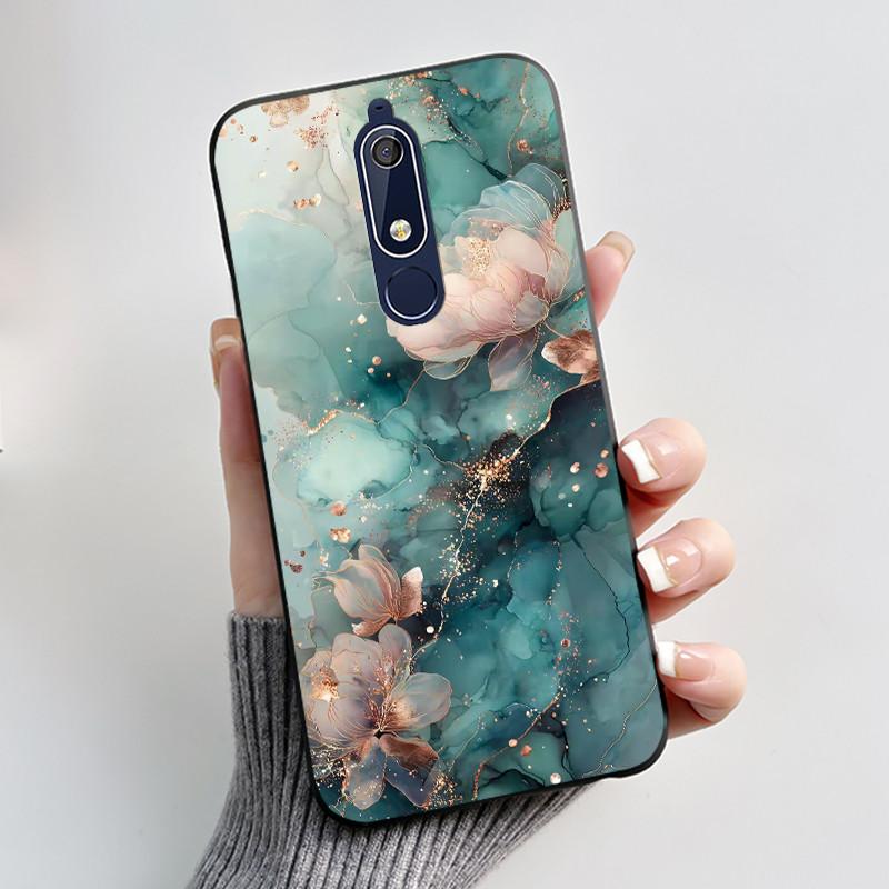 Чехол Для Nokia 5.1 6.1 Эстетичный Роскошный Милый Крутой Мальчики Девочки Мягкий силикон Чехол для телефона Задняя крышка Черный Матовый Защитный чехол