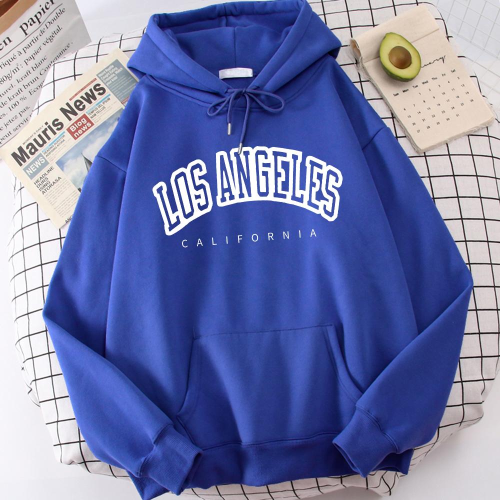 Женская толстовка с длинным рукавом Лос-Анджелес, Калифорния с буквенным принтом, модная негабаритная удобная спортивная одежда, свободная винтажная холодостойкая одежда