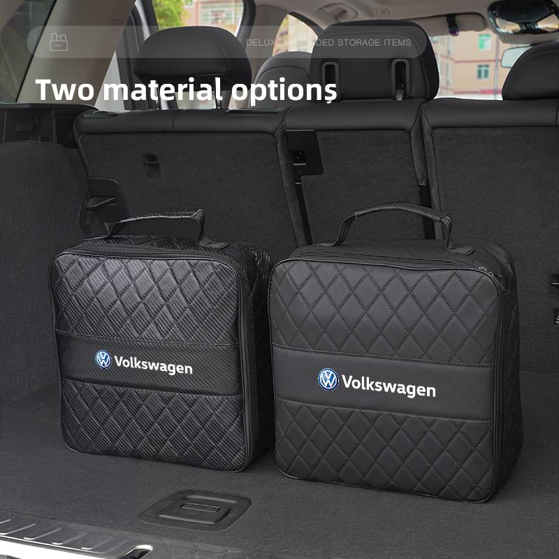 lijk1 Car Leather Storage Bag High-capacity Auto Trunk Handbag For Volkswagen VW GTI Polo Golf Passat Tiguan Arteon Touareg CC Taigo