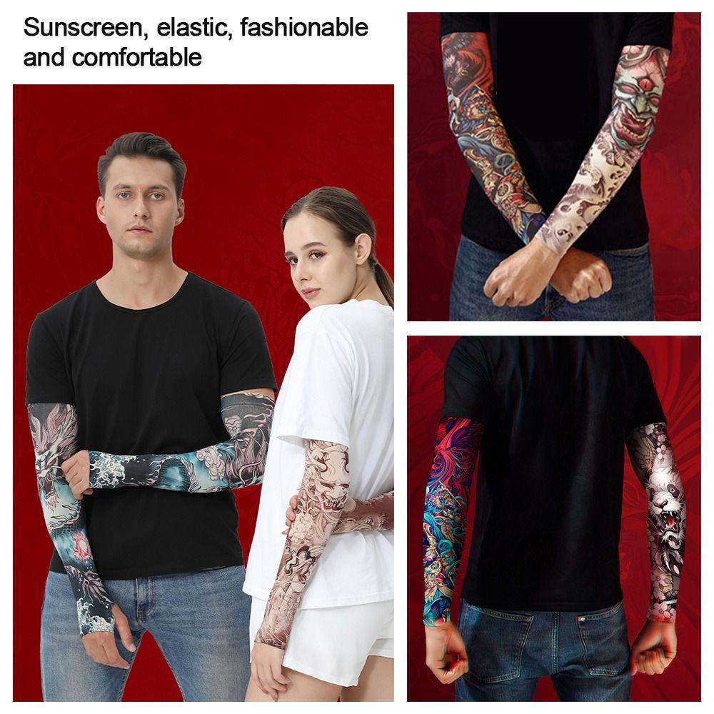 Protection Basketball Summer Cooling Sun Protection Flower Arm Sleeves Arm Cover Tattoo Arm Sleeves
