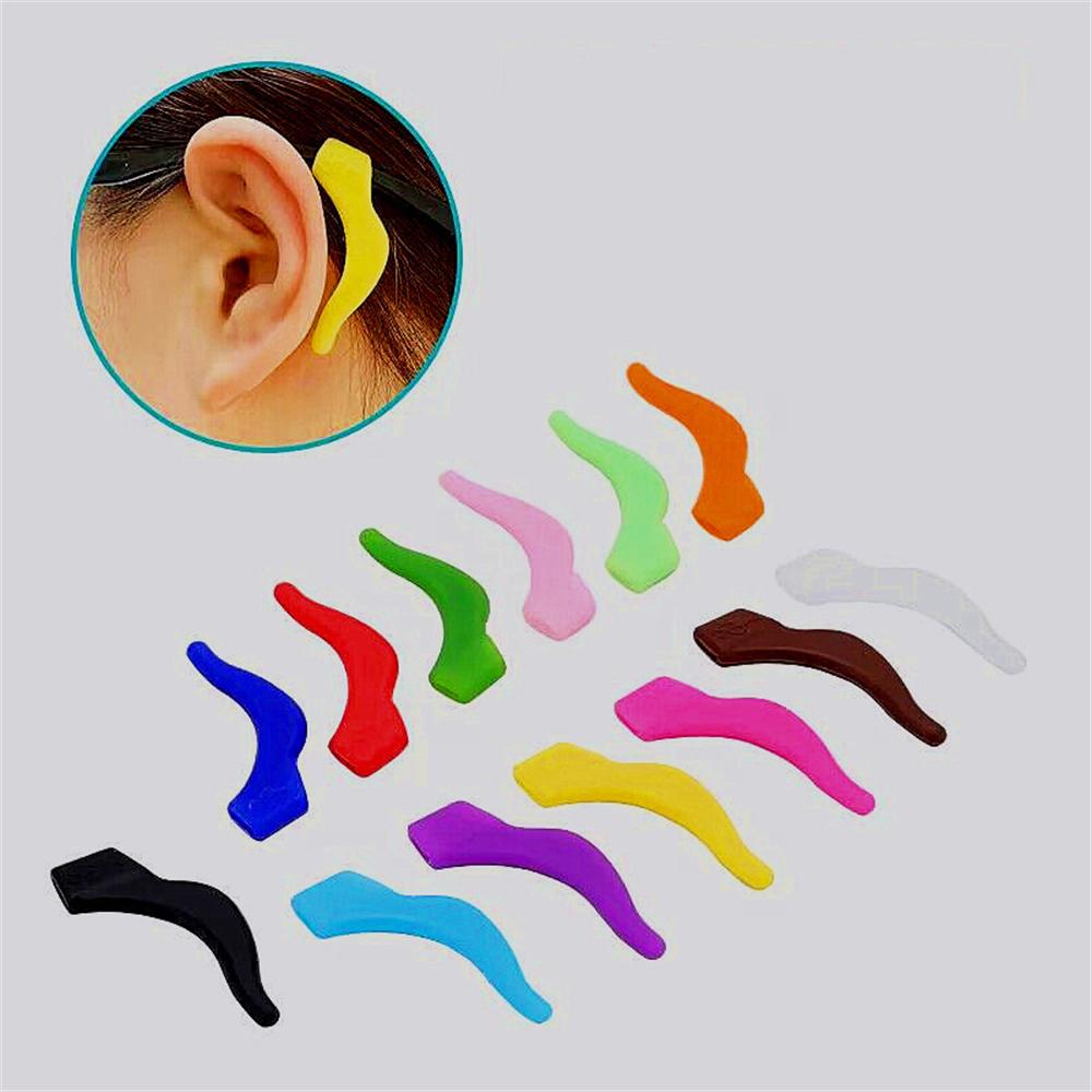 5pairs/Pack Silicone Eyeglass Non-Slip Ear Hook Anti-Slip Elastic Comfort Glasses Retainers Glasses Accessories Supplies Black