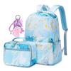 Lightweight Water Resistant Backpack for Kids Girls School Backpack with Lunch Box Elementary Middle School Book Bag Set