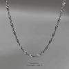 Curved Twist Necklace: Elegant European-American Design, Luxurious Water Wave Chain for Women