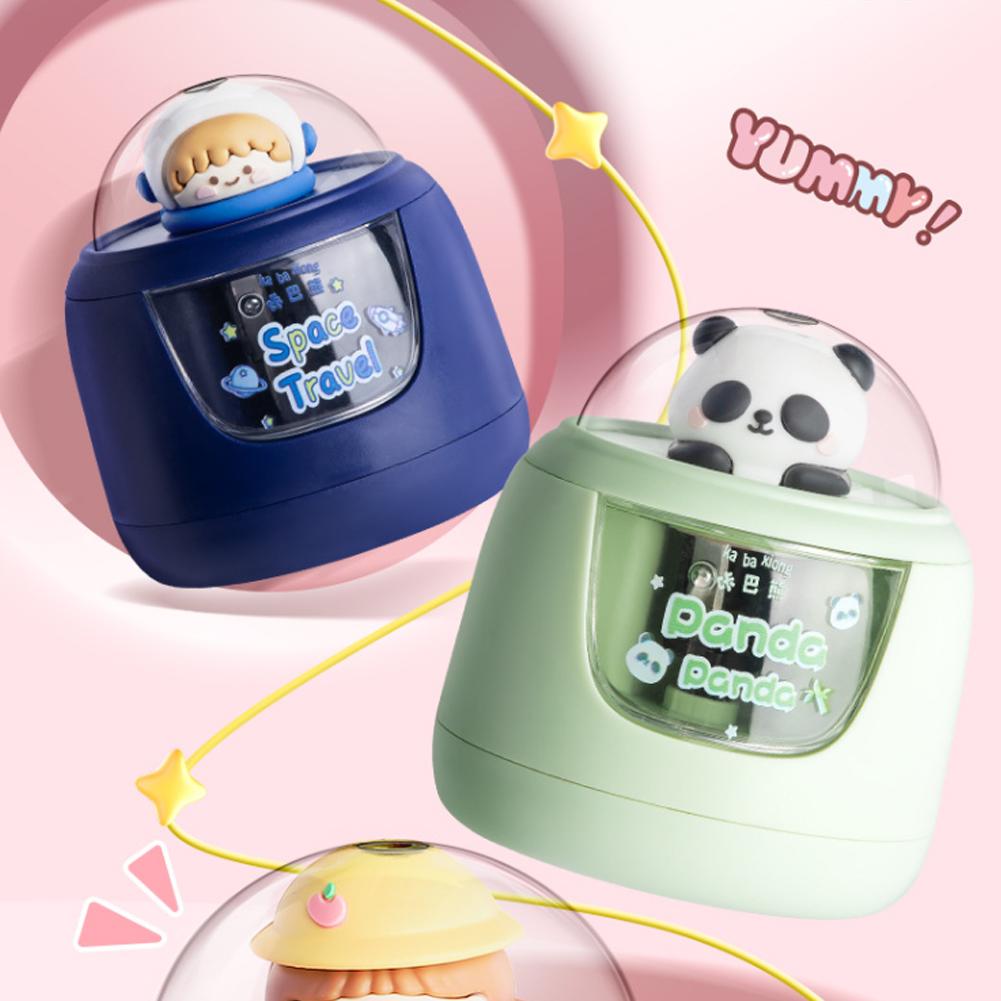 Fully Automatic Pencil Sharpener Cartoon Cute Portable Electric Pencil Sharpener Students Stationery Study Office Supplies