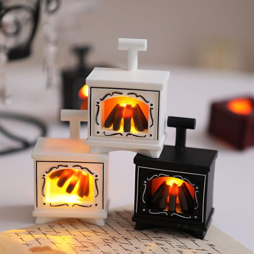 Retro LED Fireplace Model Creative Electronic Candle Light Mini LED Fireplace Lamp Wedding Decor