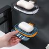 1 PCS Bathroom Wall Mounted No Punching Soap Holder Traceless Paste Double Layer Water Logging Soap Box