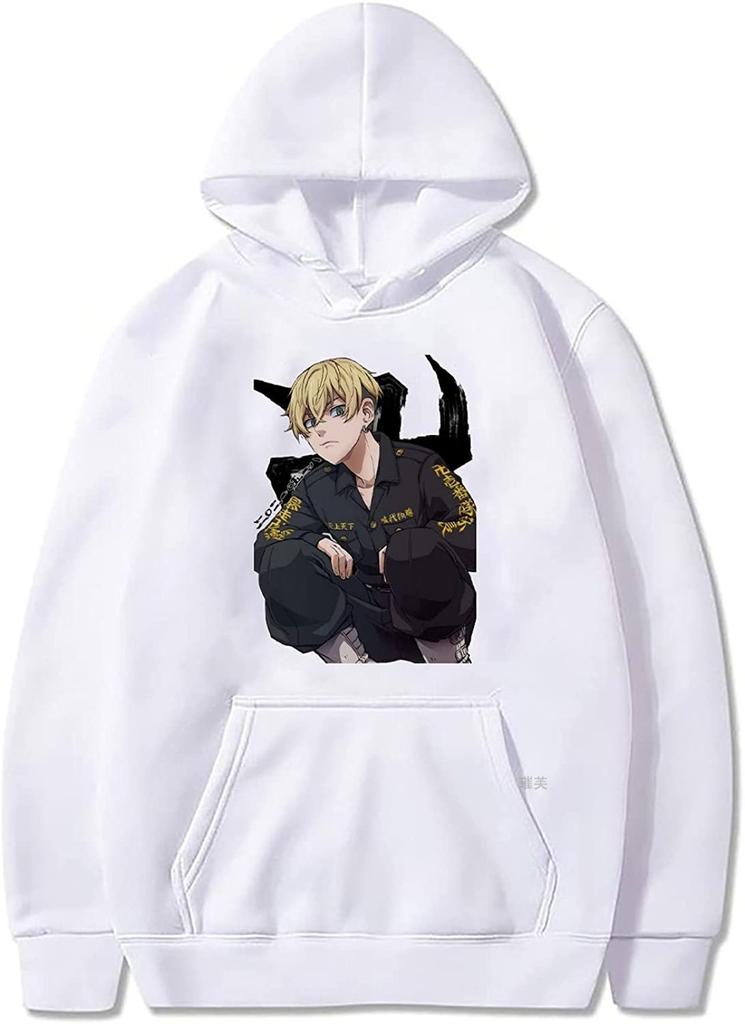 Japanese Cartoon Avenger Print Long Sleeve Hooded Sweater Top