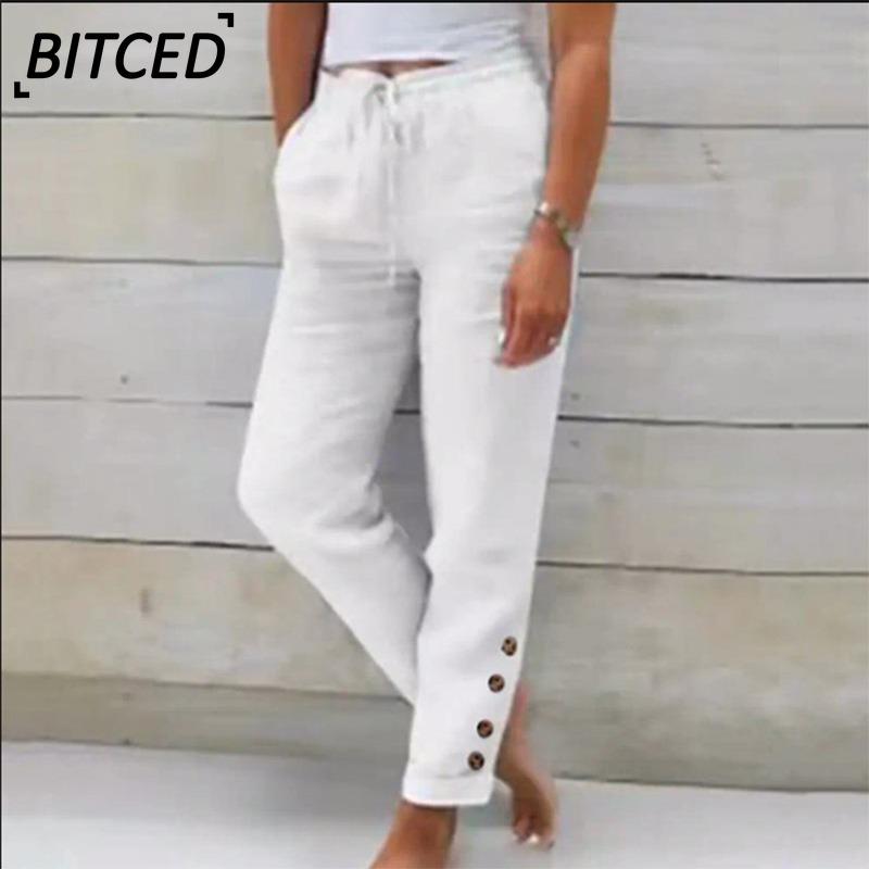 BITCED Женские модные повседневные однотонные брюки и капри с принтом