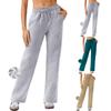 Женские эластичные брюки с высокой талией, повседневные активные брюки с широкими штанинами и длинными брюками, брюки с карманами