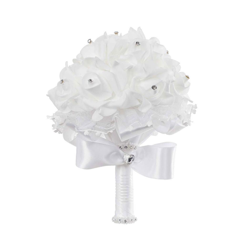 Beautiful White Foamflower Bridal Bouquet Artificial Flowers Wedding Flower Arrangement Perfect for Bridal Decor