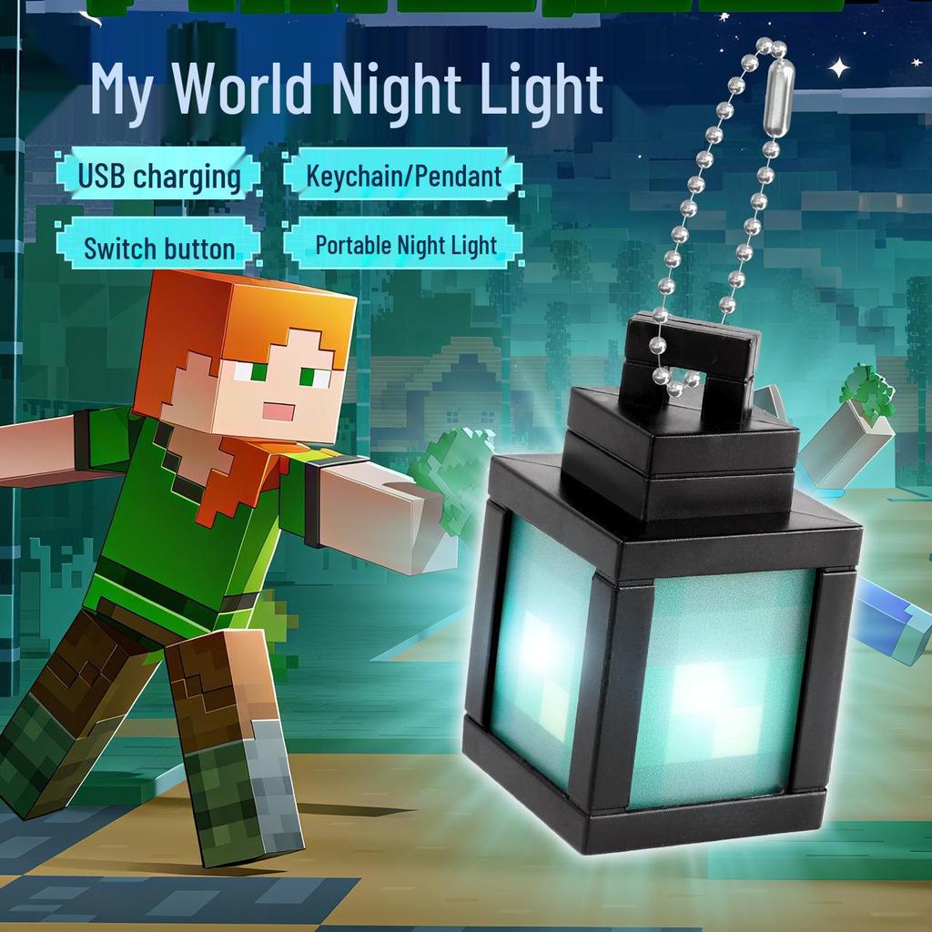 Xiaohongshu Брелок-светодиодный блок Minecraft и Подвеска на рюкзак