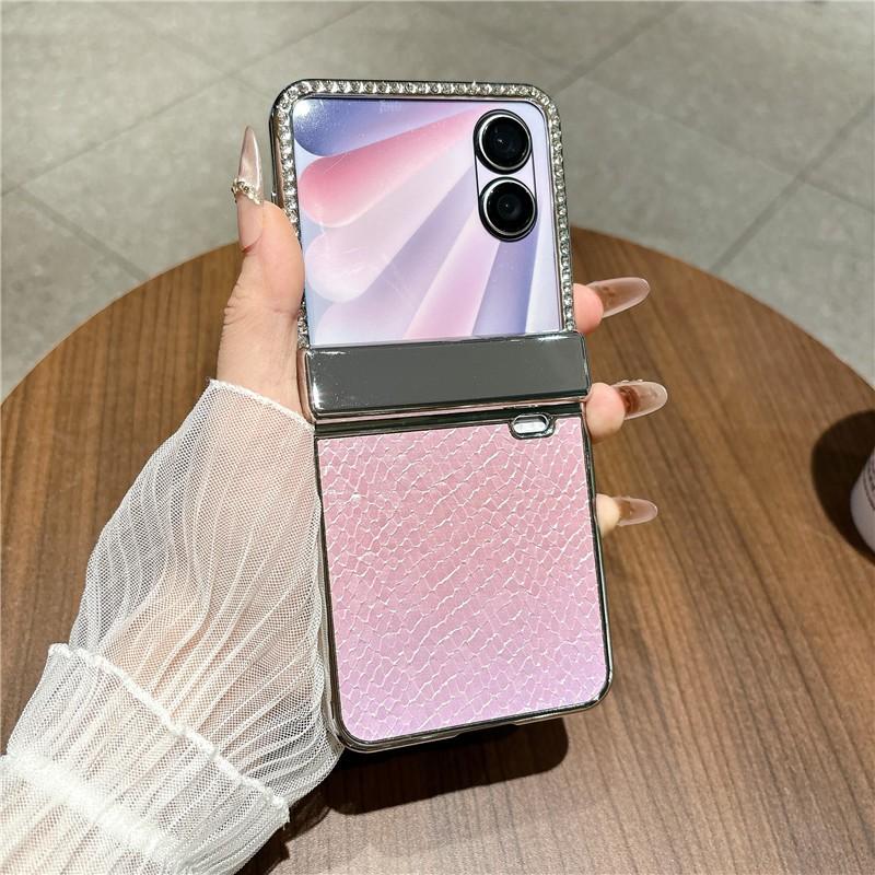 Luxury Electroplated PU Leather Full Coverage Case Honor Magic V Flip 2 Foldable Phone Shockproof Anti-Scratch