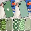 Зеленый эстетичный Чехол-обложка Для iPhone 16 15 14 13 12 11 Pro Max XS XR X 12 13 Mini 16 15 Plus Fundas