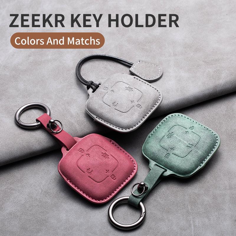 Чехол для ключа автомобиля Брелок для ZEEKR 7X 001 007 009 2026 2026 Автомобильный умный пульт дистанционного управления Чехол-оболочка Кожаная защита Автоаксессуары