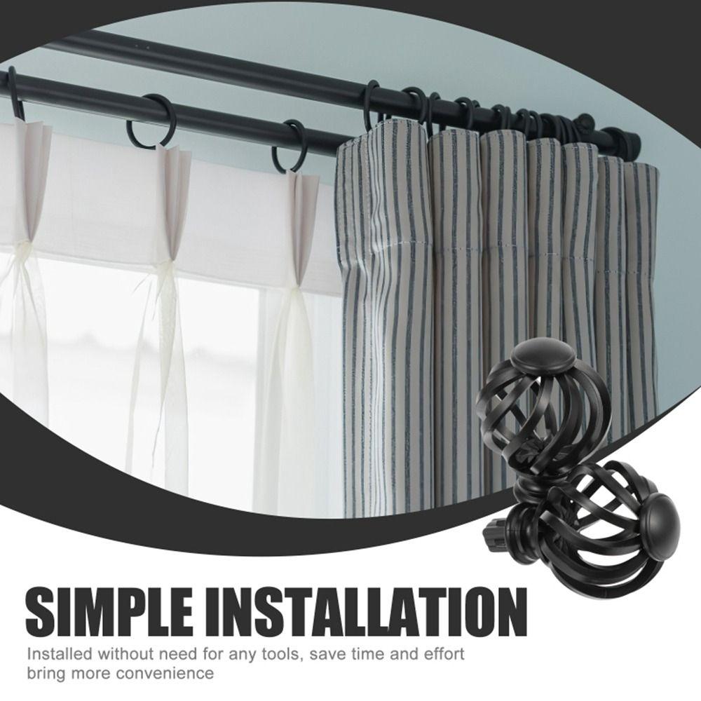 Birdcage Window Head Rods Spiral Spiral Ball Drape Accessories Elegant Curtain Rod Finials Bedroom