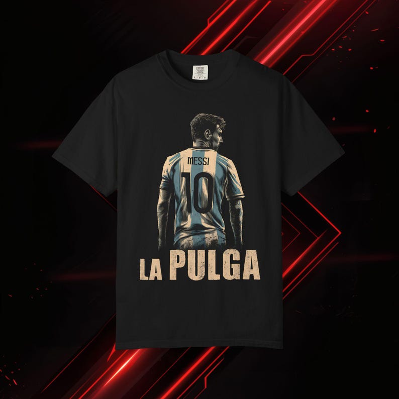 La Pulga Graphic Tee | Argentina Soccer Fan Art, Number 10 Shirt