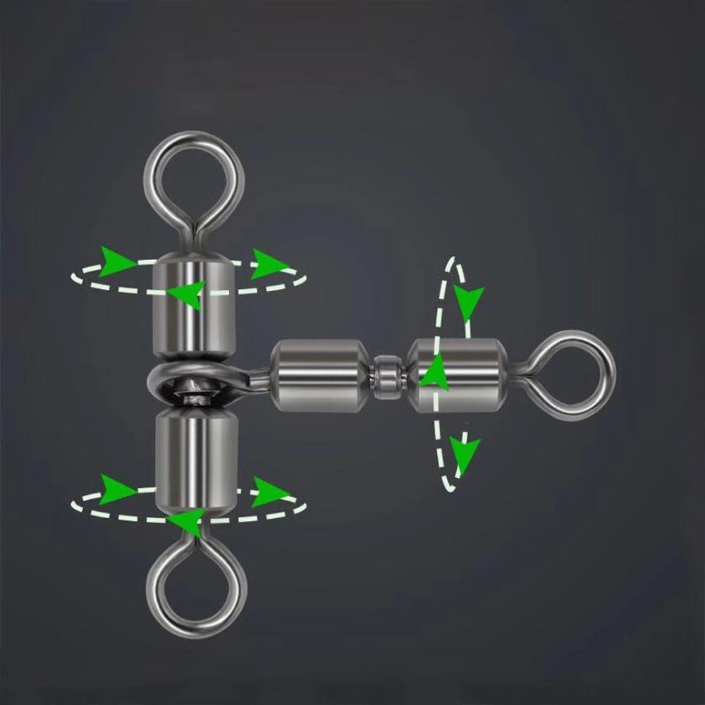 Rolling Triple Connector Fishing Connector Solid Connector Solid Ring Fishing Tackle Fishing Swivel