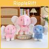 Adorable Lucky Plush Elephant Doll In Soft Blue And Pink Colors Perfect For Kids And Birthday Gifts