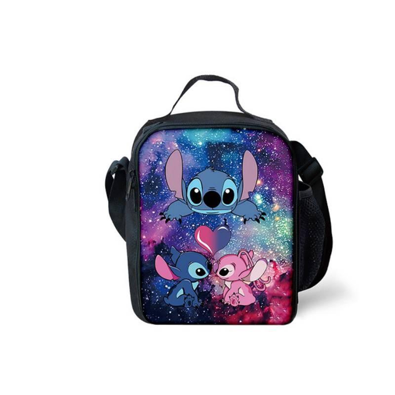 Stitch Lunchbox With Polyester Fabric For Kids School Lunch And Portable Design
