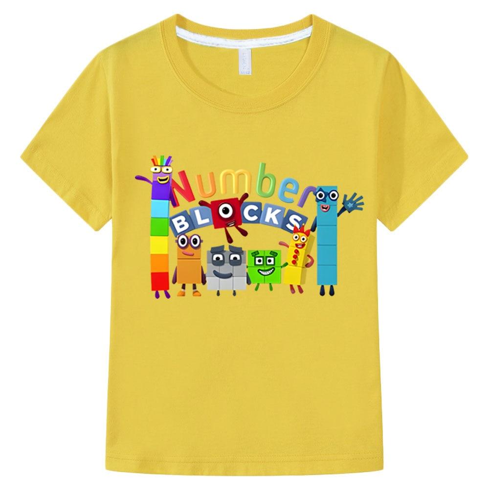 Number Children Cute Clothes Blocks Kids Summer Fashion Tshirt Baby Boys Cartoon Tshirts Toddler Girls Short Sleeve Casual Tops
