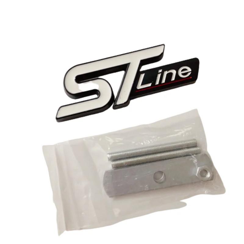 3D Metal ST Line Logo Car Front Grill Emblem Sticker Trunk Badge For Ford Kuga MK3 MK4 S Max Focus Puma Fiesta Accessories