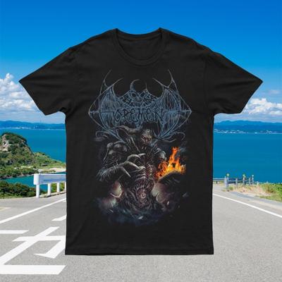 2025 Новый THE FLAMES OF IMMENSE GRIEVE Печатный Унисекс Уличная Мода Тренд Короткий Рукав Чистый Хлопок Круглый