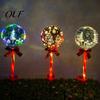 Energy Efficient Solar Spherical Lamps 2Pcs Christmas Ball Light, Color Changing LED Garden Stake with Automatic Dusk to Dawn Lights 13 Beads,