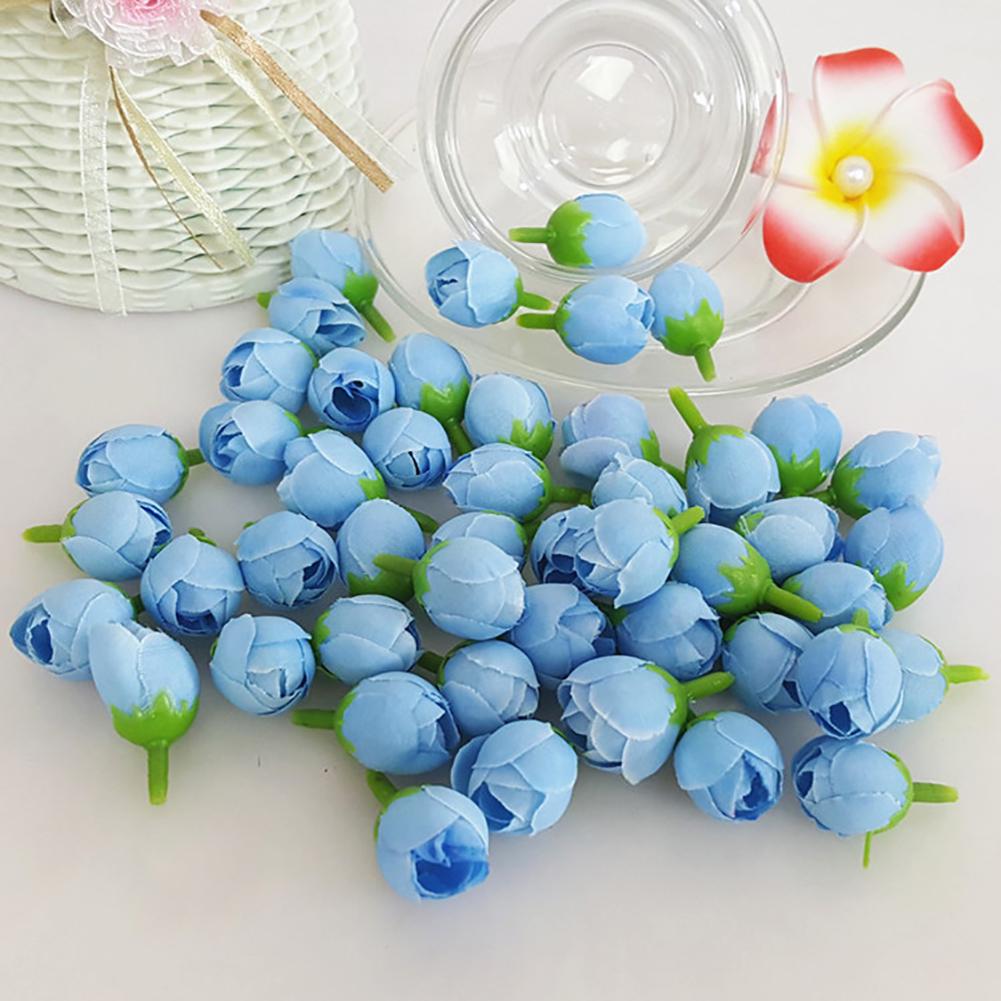50 шт. 2 см поддельные бутоны роз искусственный цветок свадебный букет невесты DIY Декор для вечеринки Рождественский орнамент