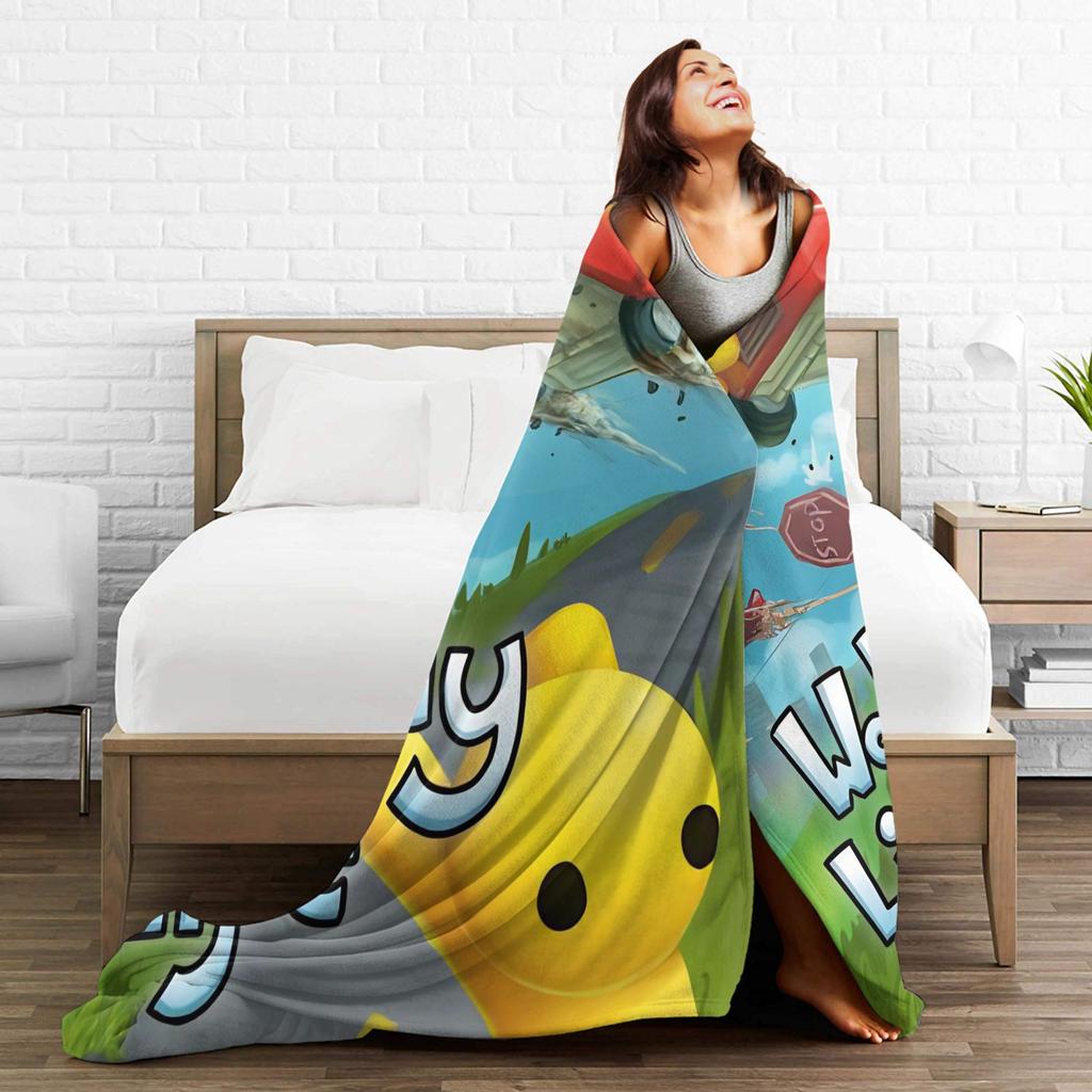 Wobbly Life Sandbox Game Fashion Blanket Cartoon Funny Flannel Throw Fashion Blanket Bedding Couch Portable Ultra-Soft Warm Bedspread Breath