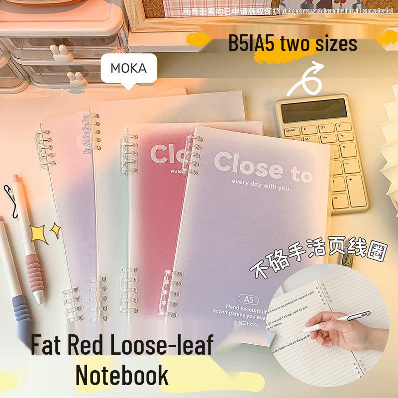 Блокнот А5 на спирали, румяна: Съемный, На кольцах, Удобный захват, Идеально подходит для дневников и заметок учеников начальной школы с горизонтальными линиями.