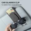 Universal Car Glasses Holder Strong Magnet Sun Visor Eyeglasses Clip Mini Size Sunglasses Holder with Card Pocket