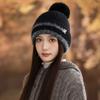 Hat Female Cute Velvet Rabbit Fur Knitted Wool Hat Autumn and Winter Outdoor Travel Windproof Warm Hat