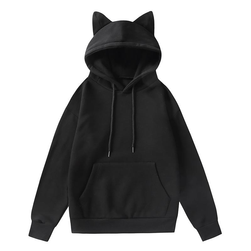 Autumn And Winter Women'S Cat Ear Design Hooded Fleece Sweater Women'S Hoodie Jacket Women