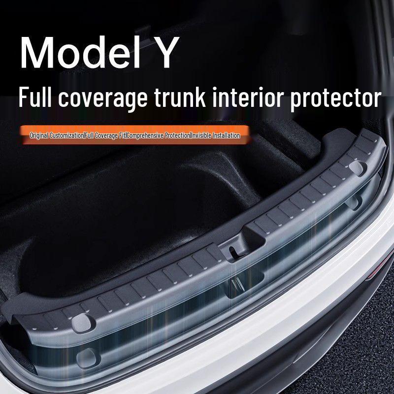 Защита багажника Tesla Model Y и защита порога задней двери из углеродного волокна
