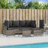 VidaXL Garden Lounge Set 5 Pcs with Grey Cushions Wicker, Outdoor Sofa Set, Garden Furniture Set, 3261547