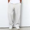 Mens Loose Waffle Knit Wide Leg Jogger Pants Casual Stretch Trousers Daily Wear