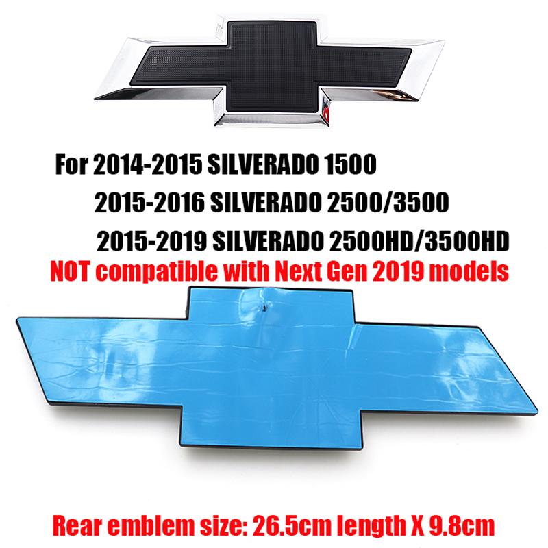 1pcs 3D ABS Car Rear logo Rear Bumper tail door trunk car rear Emblem sticker styling Accessories For Chevrolet SILVERADO RP1