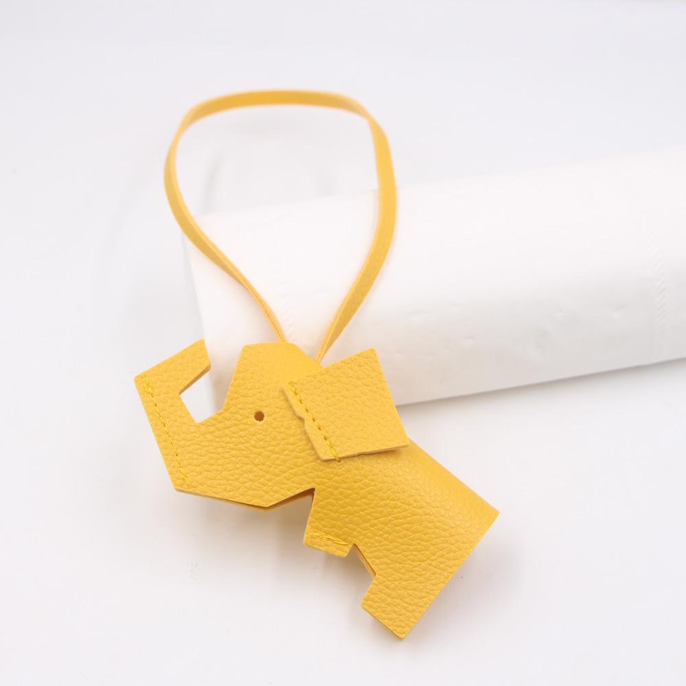 Litchi Pattern Elephant PU Leather Lanyard Bag Charm - Cute Backpack Pendant