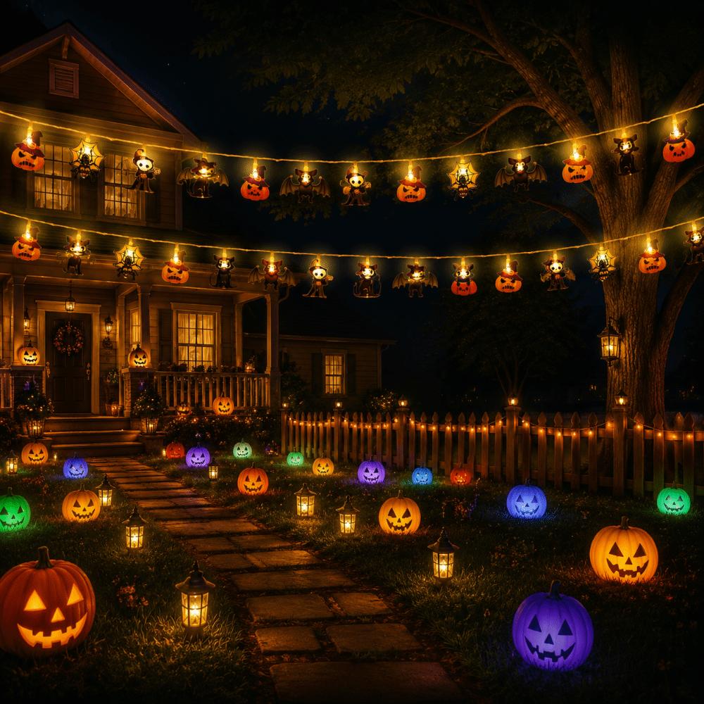 Ghost Party Decoration Pumpkin LED Light Hanging Decorations Lamp String Theme Party